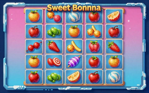 Sweet Bonanza Slot mit bunten Bonbons und Fr&uuml;chten